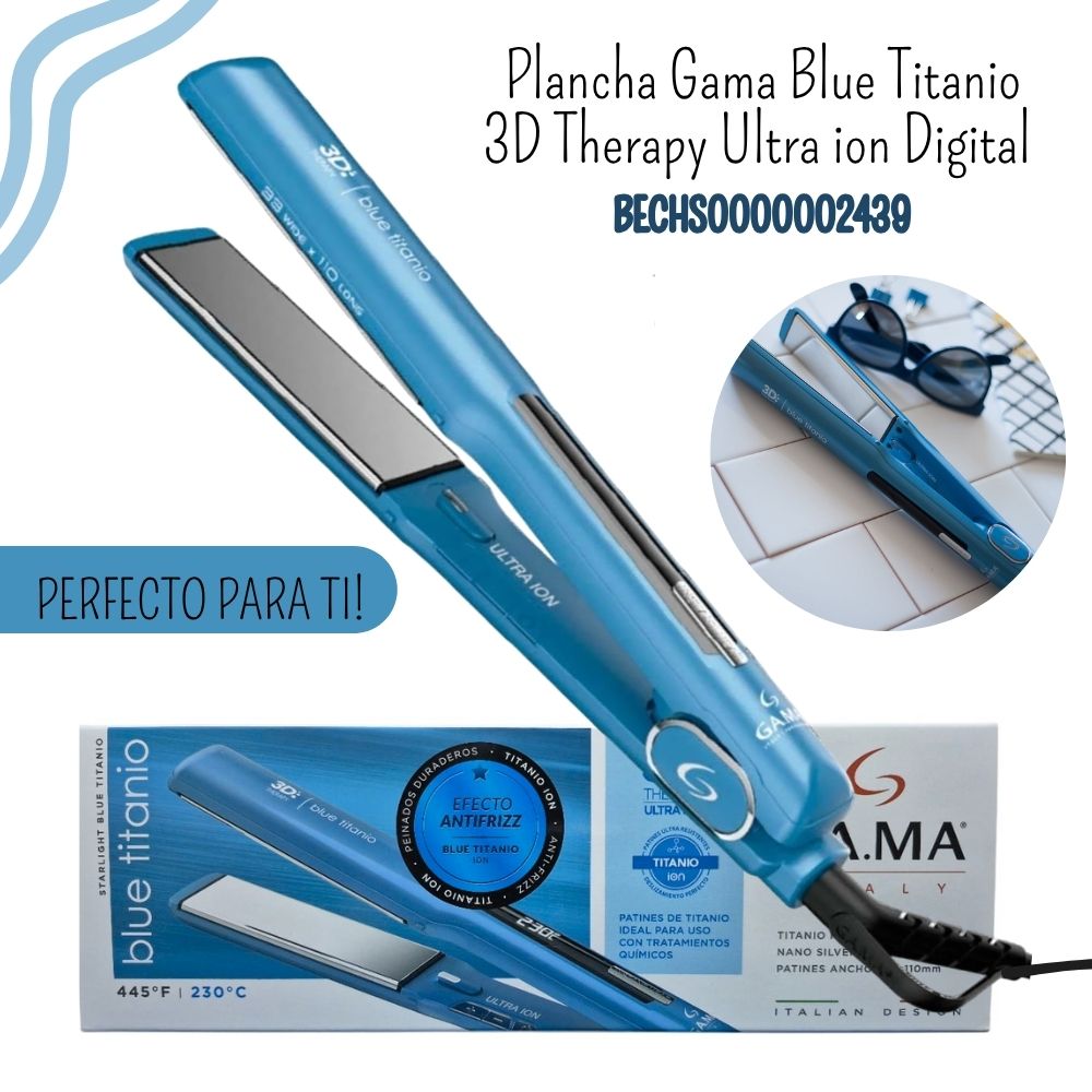 PLANCHA GAMA BLUE TITANIO 3D THERAPY ULTRA ION - DIGITAL