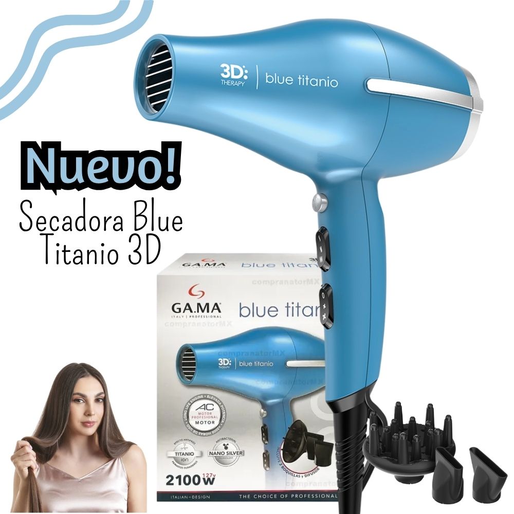 SECADORA GAMA BLUE TITANIO 3D THERAPY ANTI-FRIZZ