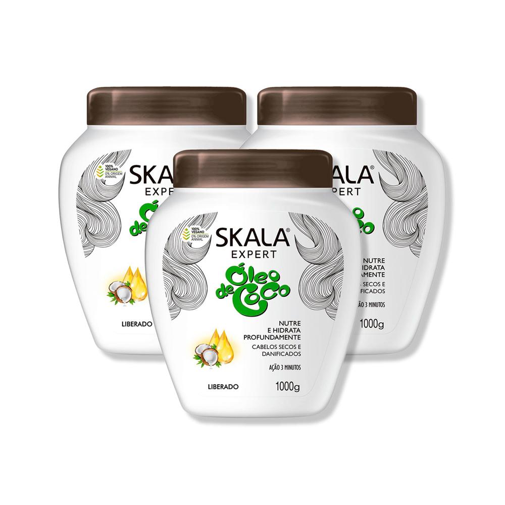 Crema Tratamiento Capilar Óleo De Coco 1000G - Skala Expert 3 Unid