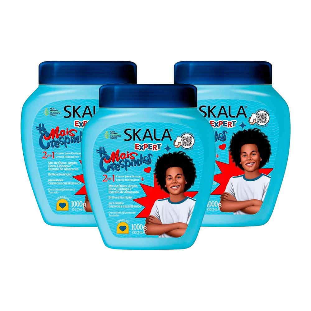 2 En 1 Crema Para Peinar E Hidratante 1000G - Skala 3 Unid