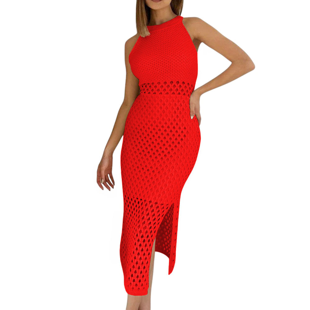 Vestido Minifalda De Tela Por Dentro Material Hilo Tacto 247 Mill-28 Color Rojo