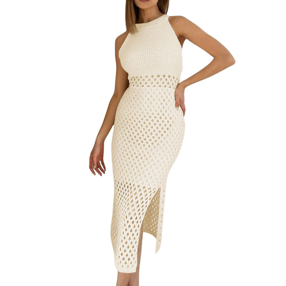 Vestido Minifalda De Tela Por Dentro Material Hilo Tacto 247 Mill-28 Color Hueso