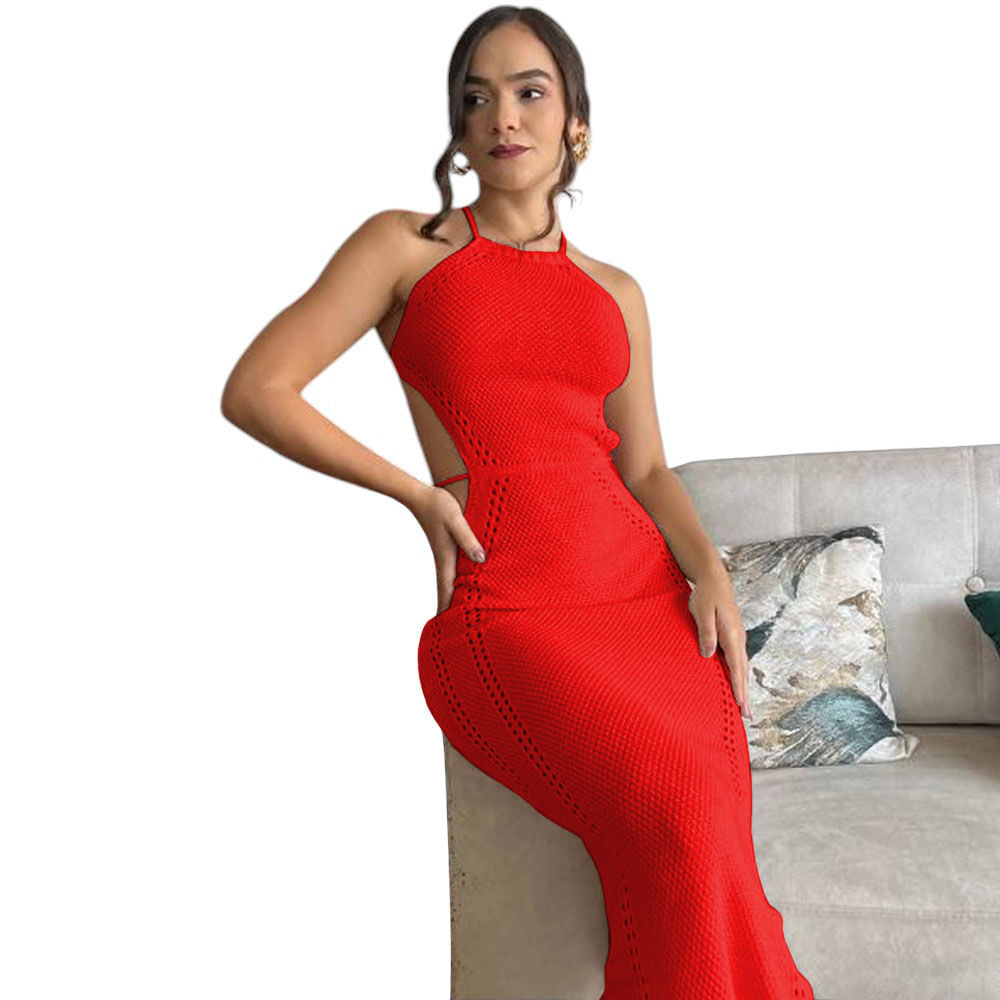 Vestido Mujer Hilo Maxi 127G Bra-25 Color Roo