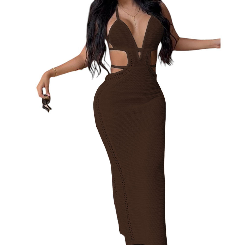 Vestido Luz De Estilo Mujer Tejido Alpino G459-27 Color Marron