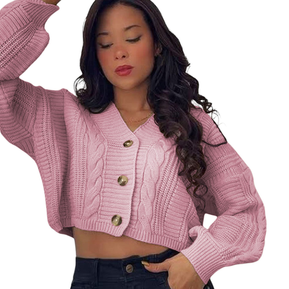 Chompa Mujer Hilo Trensa 359G-23 Color Rosado