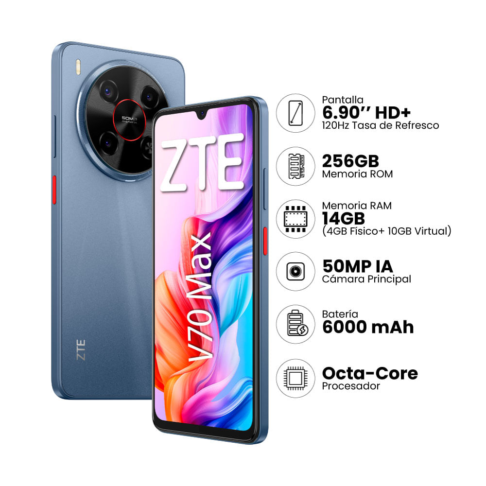 Smartphone ZTE Blade V70 Max 4GB+256GB Gris