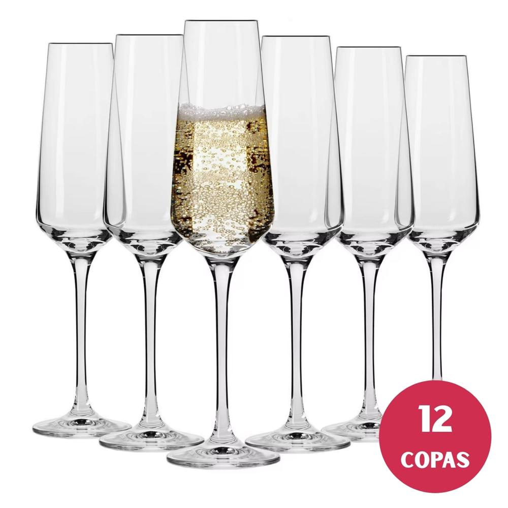 Copa Brunello Champaña 225ml Vidrio Nadir Elegante Pack X12