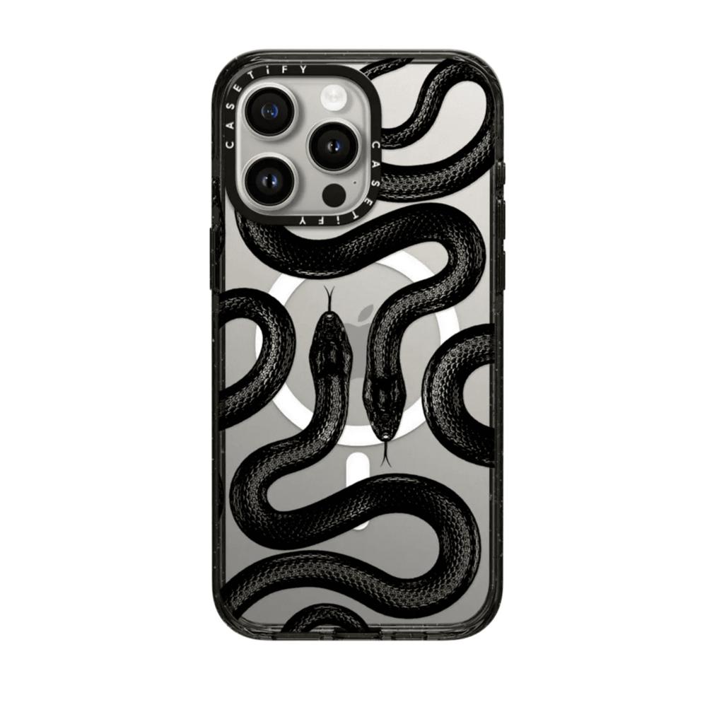 Case Casetify Black Kingsnake Black Case con Magsafe para Iphone 14