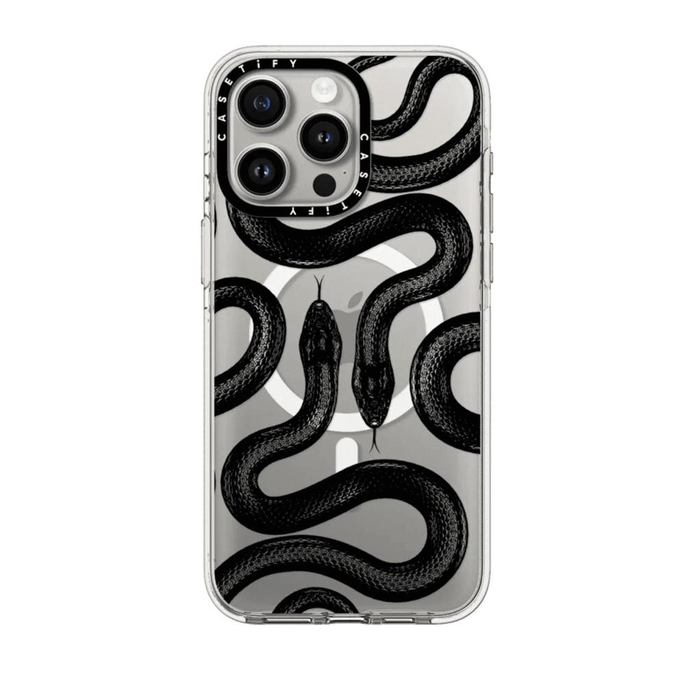 Case Casetify Black Kingsnake Clear Case con Magsafe para Iphone 14 Pro Max
