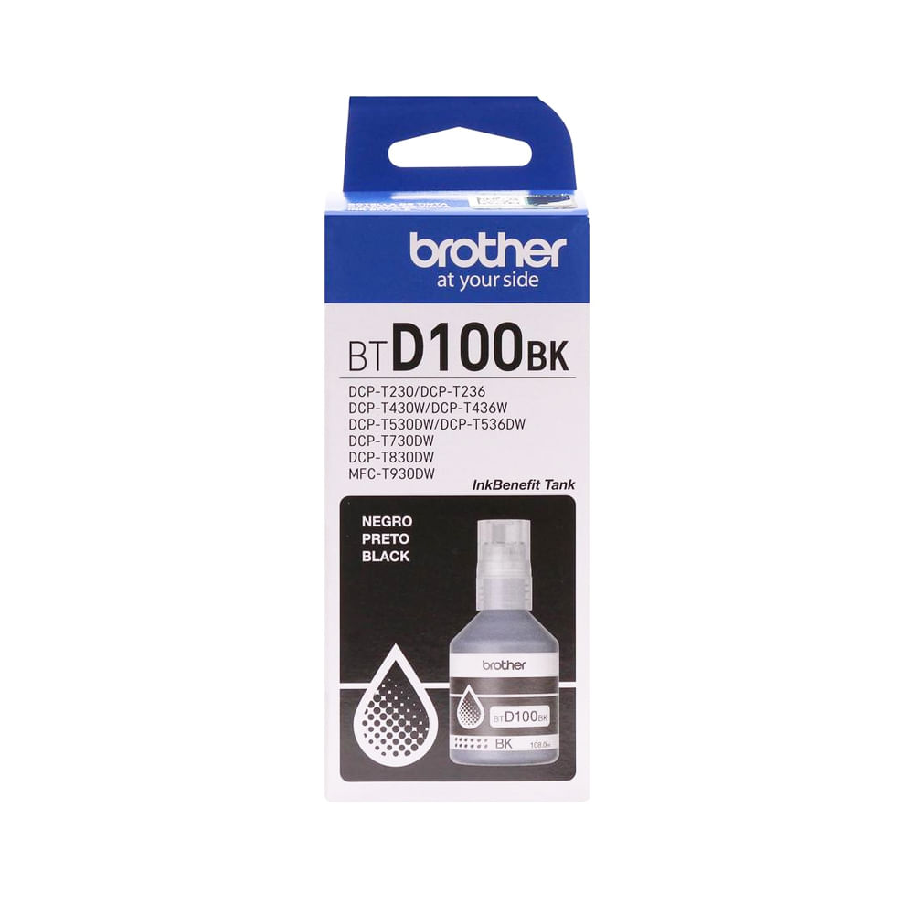 Tinta Brother BTD100BK Negra para DCP-T230, T430W, T436W - Alta calidad de impresión y gran rendimi