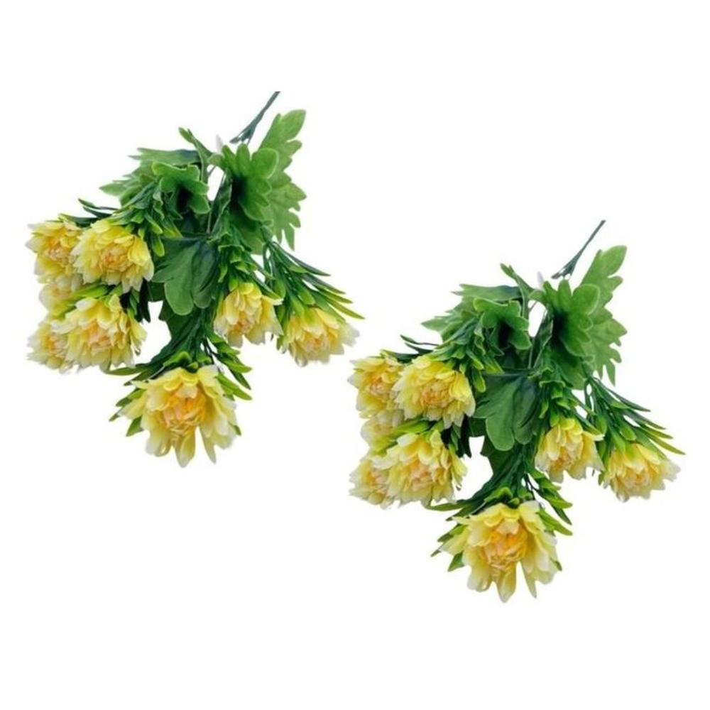 Set de 2 Bouquets De Crisantemo Con Follaje BG308006-AM FLORIPASTORE