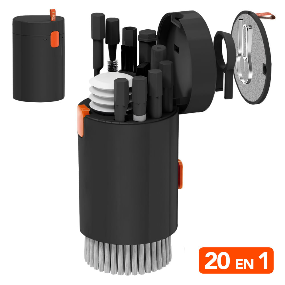 Kit de Limpieza Portátil 20 en 1 Multifuncional Negro W79