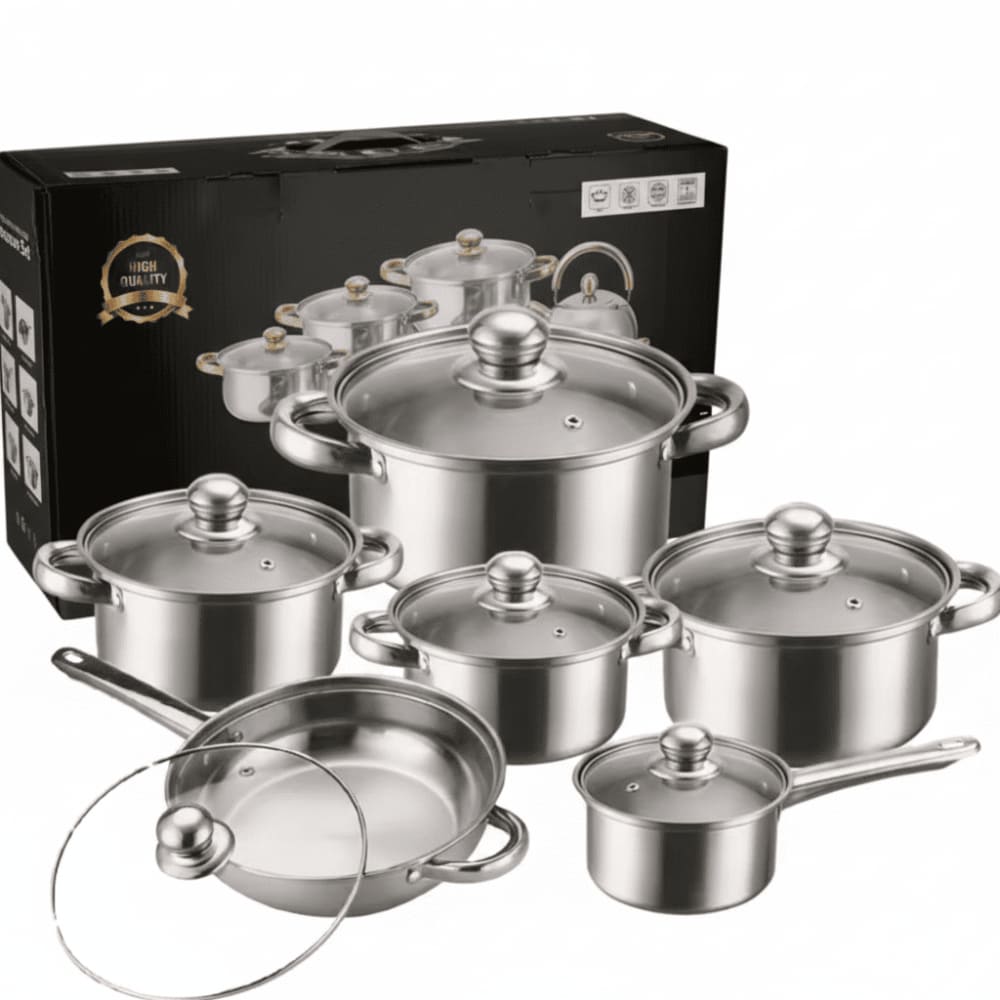 Juego de Ollas 8 Piezas Acero Inoxidable Induccion Cocina