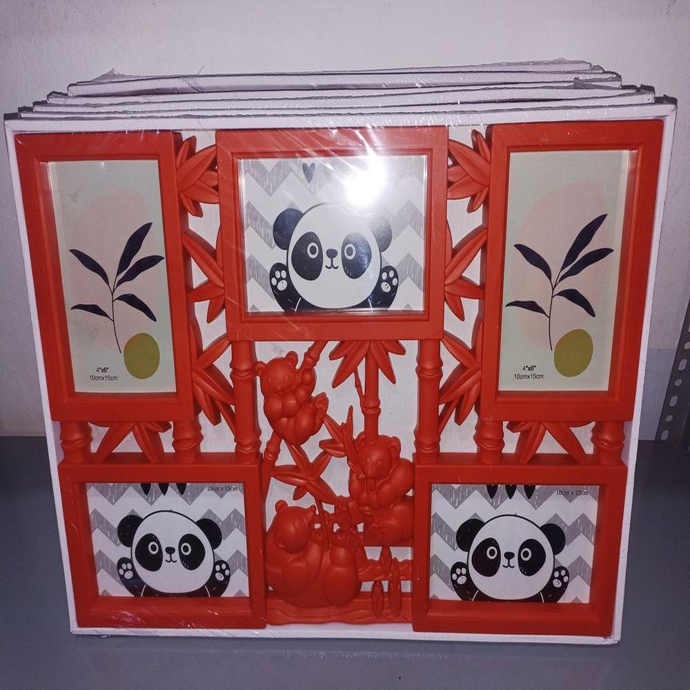 Portafotos Portaretratos Panda 5 Fotos Rojo
