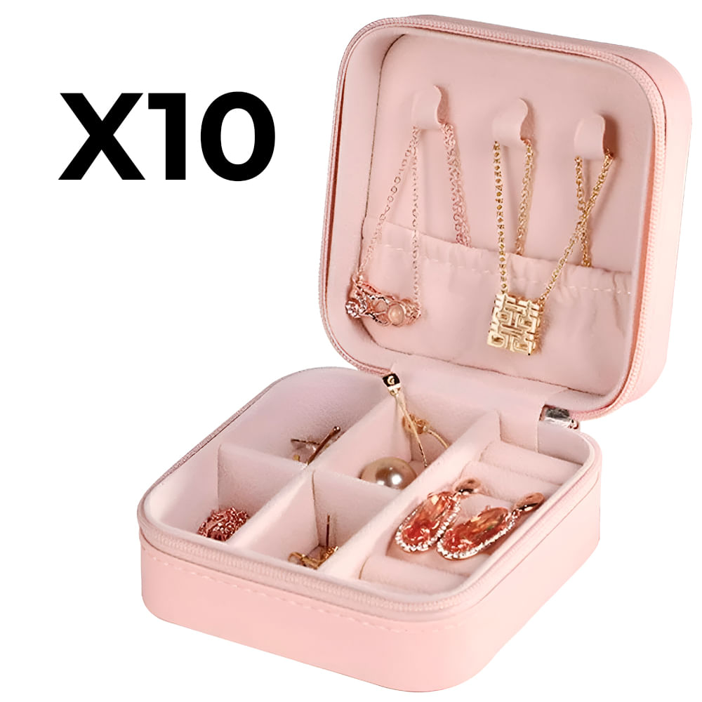 Pack x10 Maletines Organizadores de Joyas Rosa MDA290040