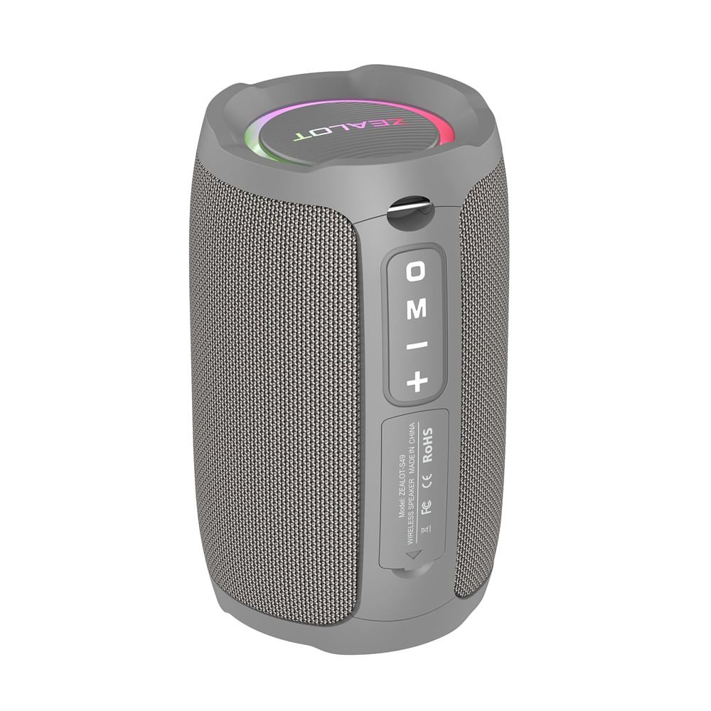 Parlante Inalámbrico Zealot S49 Resistente al Agua 10W Gris