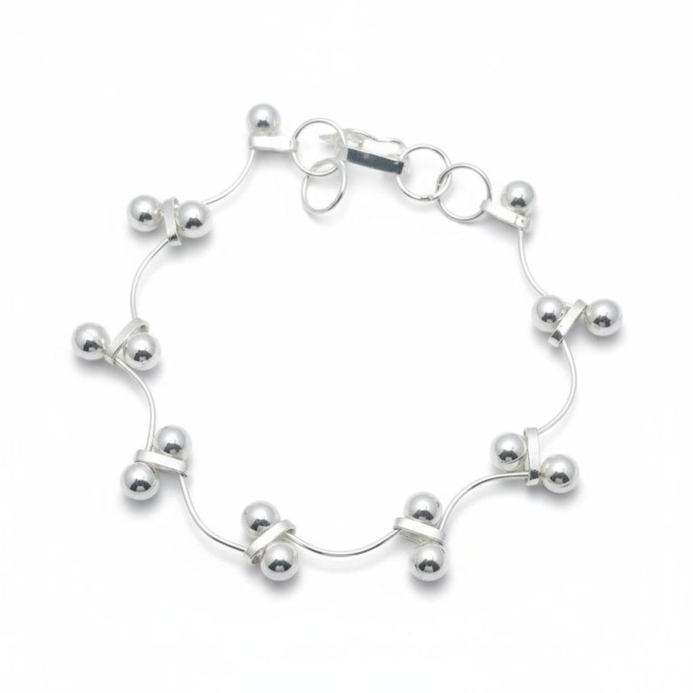 PULSERA DE PLATA BOLITAS VARIAS GRANDES