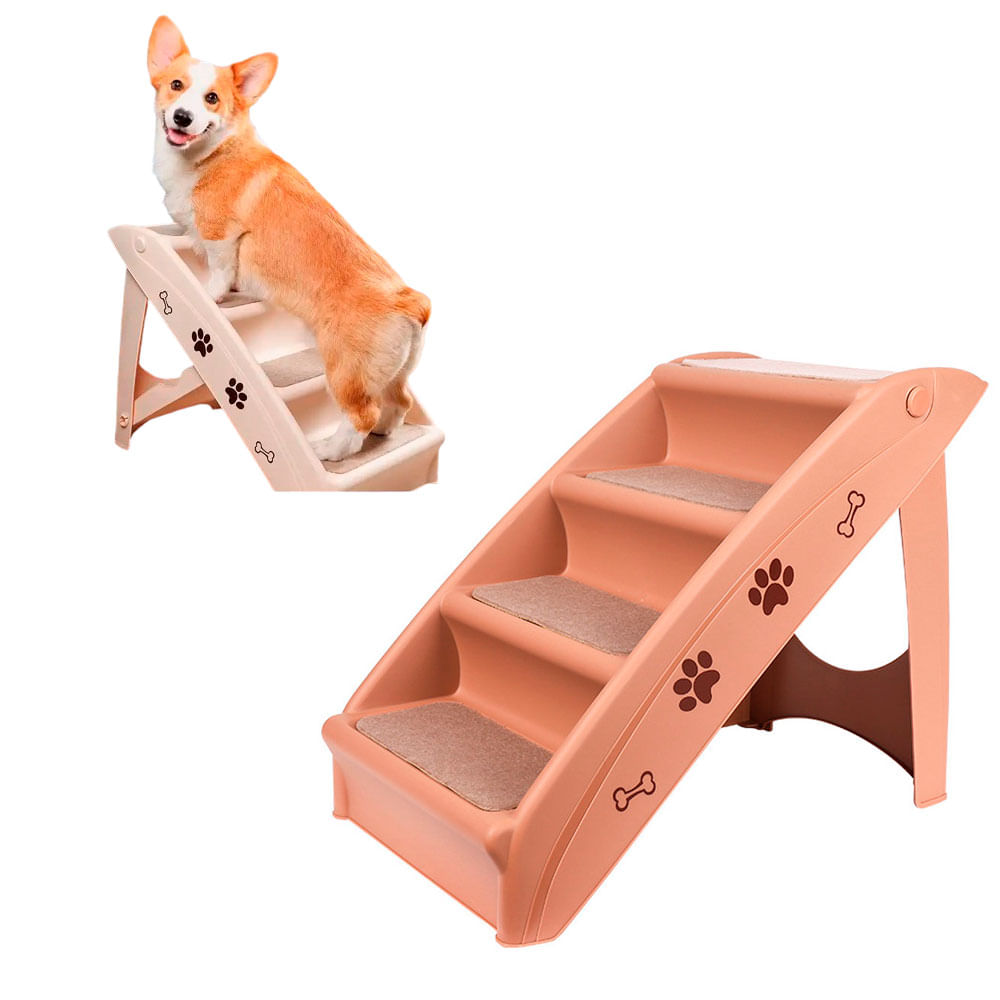 Escalera Plegable 4 Escalones Para Mascotas Alta R