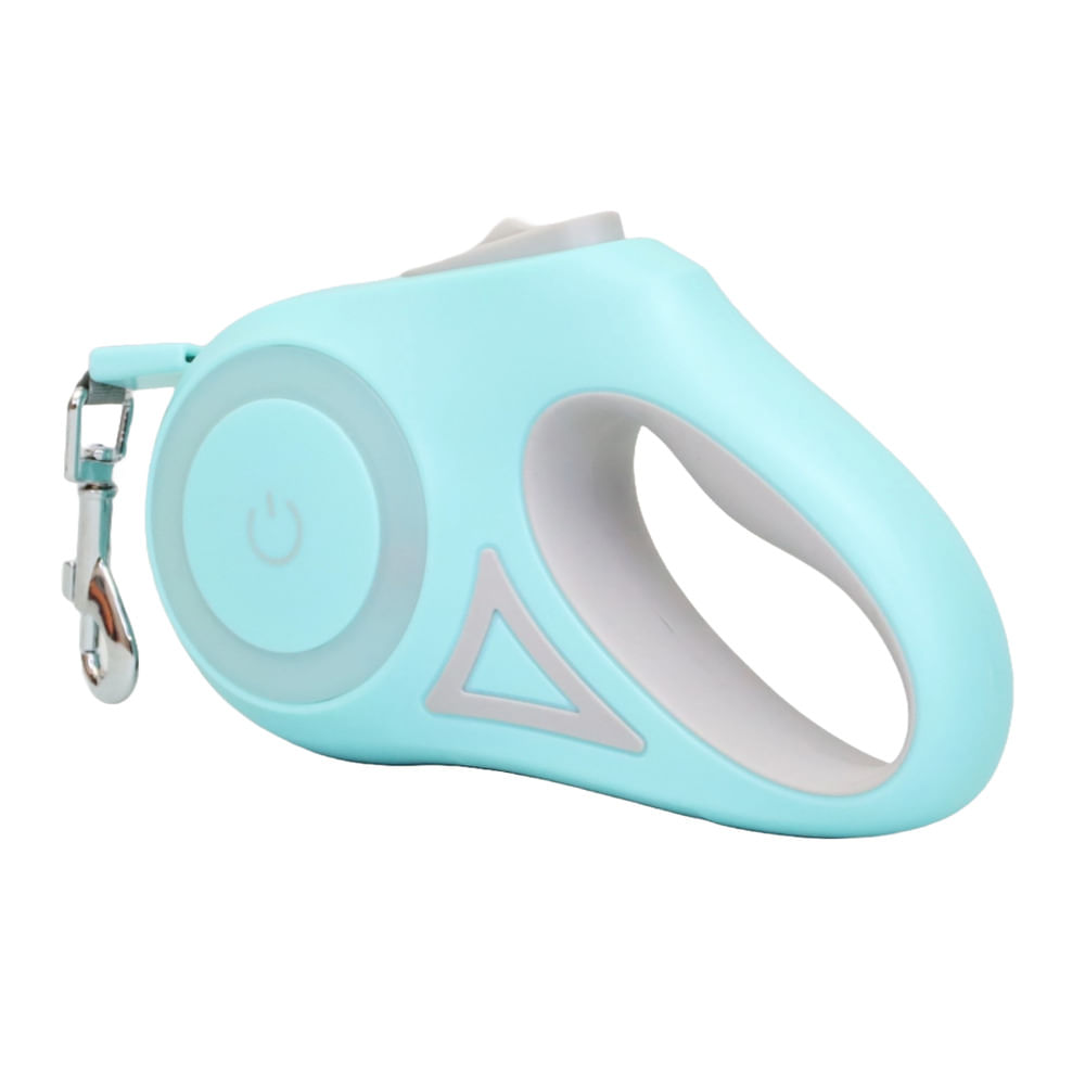 Correa Retráctil Hipidog con Linterna Led para Mascotas 5M de Color Turquesa Correa Retráctil Hipidog con Linterna Led para Mascotas 5M de Color Turquesa