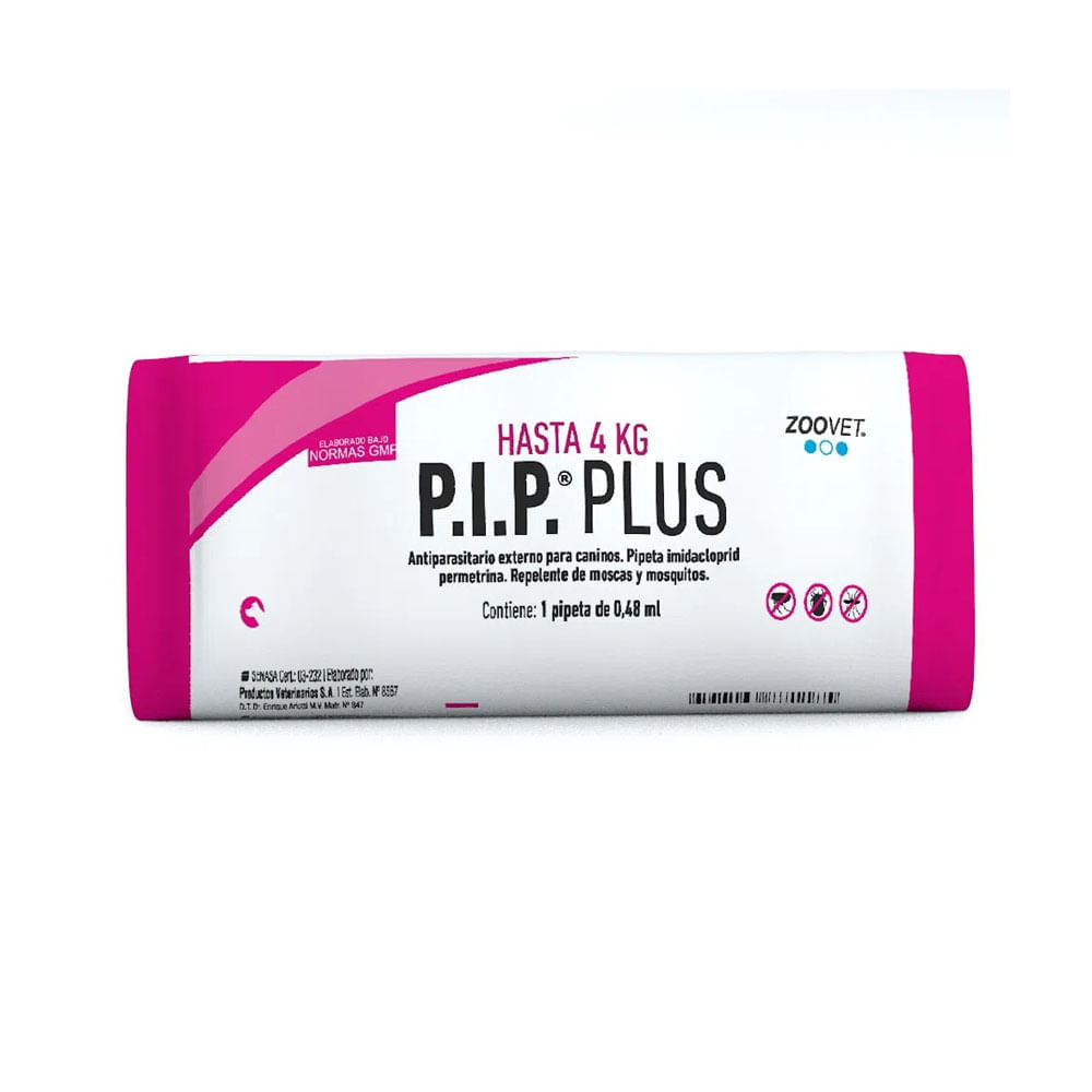 Antipulgas P.I.P. Plus para perros Hasta 4kg