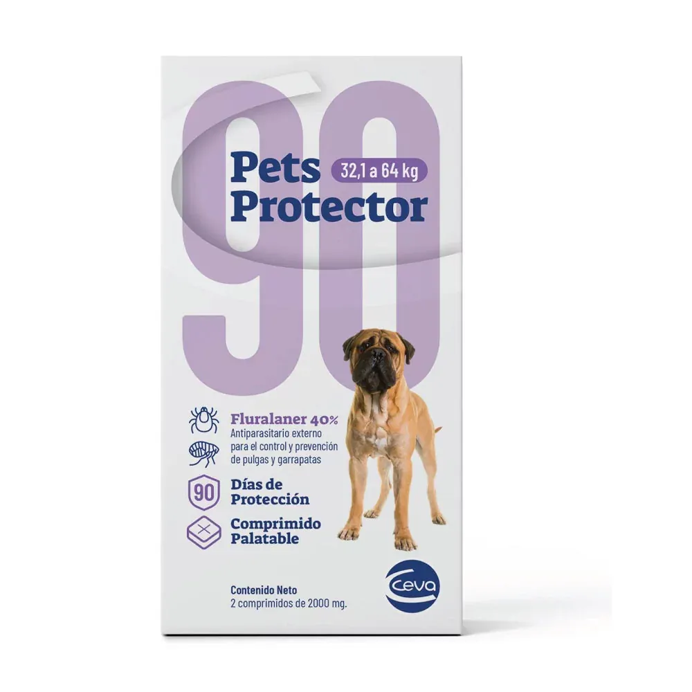Pastilla Antipulgas Pets Protector para perros de 32,1 a 64 kg