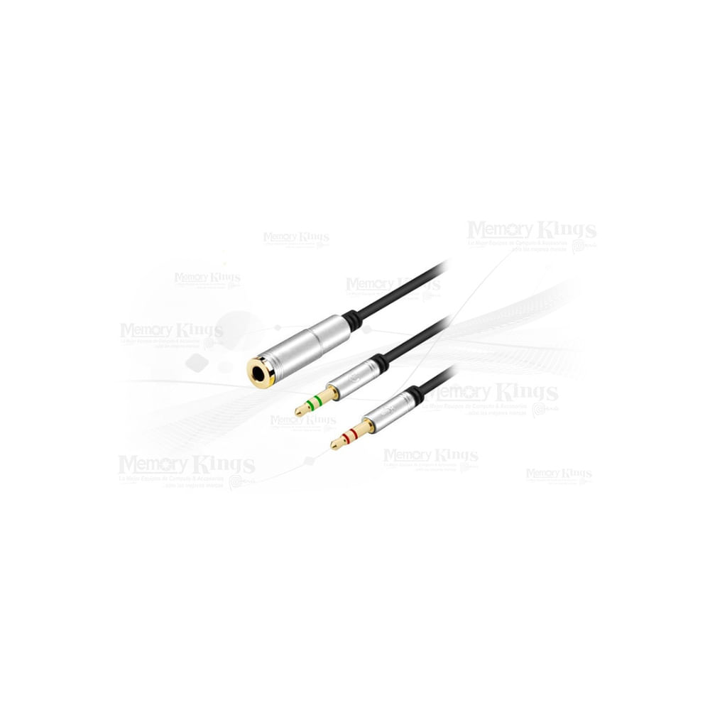Cable de audio splitter Decom Stereo 2 plug a 1 jack, ideal para conectar múltiples dispositivos