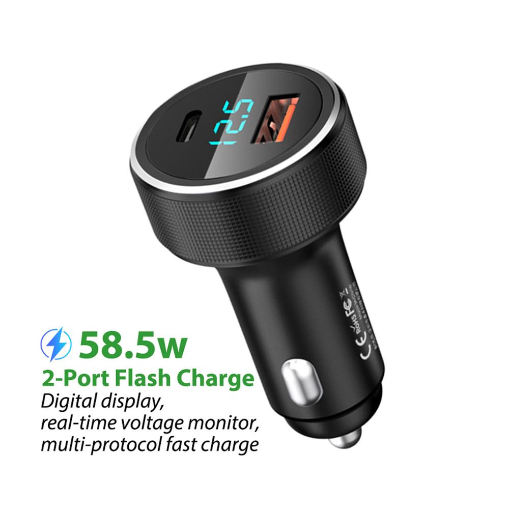 Cargador para auto Remax RECC215 58W Negro Puertos USB-A y Type-C