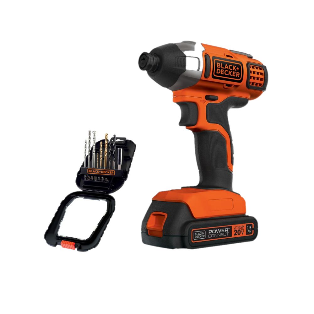 Atornillador De Impacto Inalámbrico 20v Max + Set 16 Piezas Naranja 50 Hz / 60 Hz