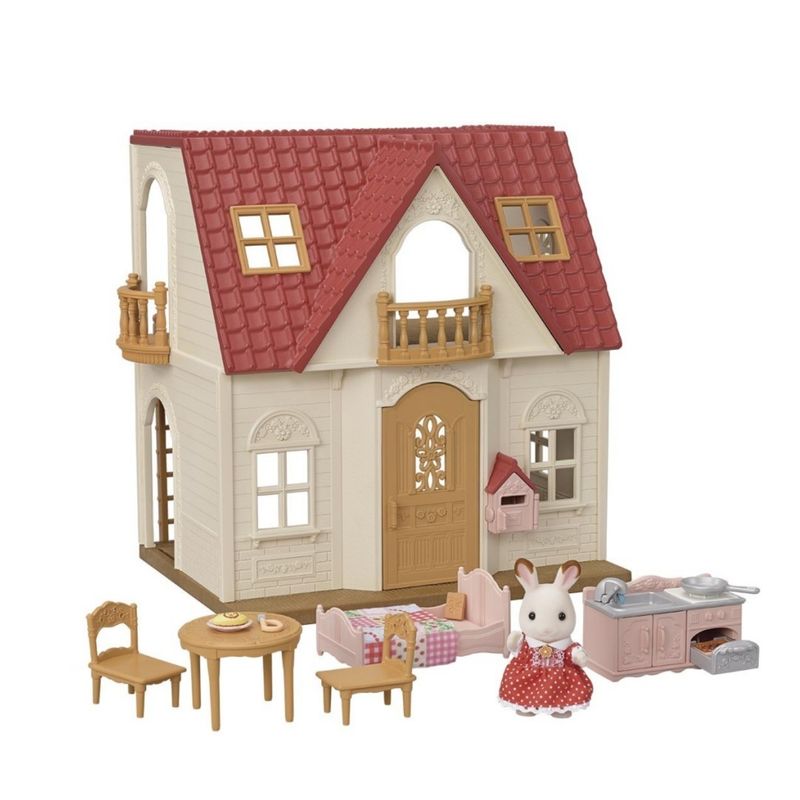 Sylvanian Families 5716 – Casa Con Luces Y Ático Secreto De Los Conejo Chocolate, 22 Piezas, Personalizable