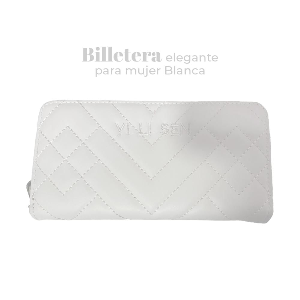 Billetera Larga Elegante Mujer Blanco