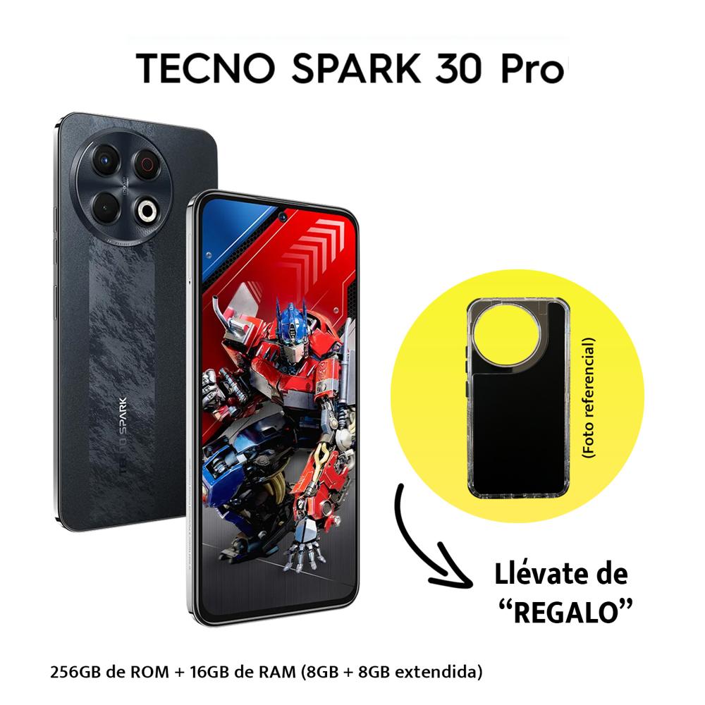 Celular Tecno Spark 30 Pro 8GB RAM 256GB Edición Transformers Color Obsidian Edge con Case de Regalo