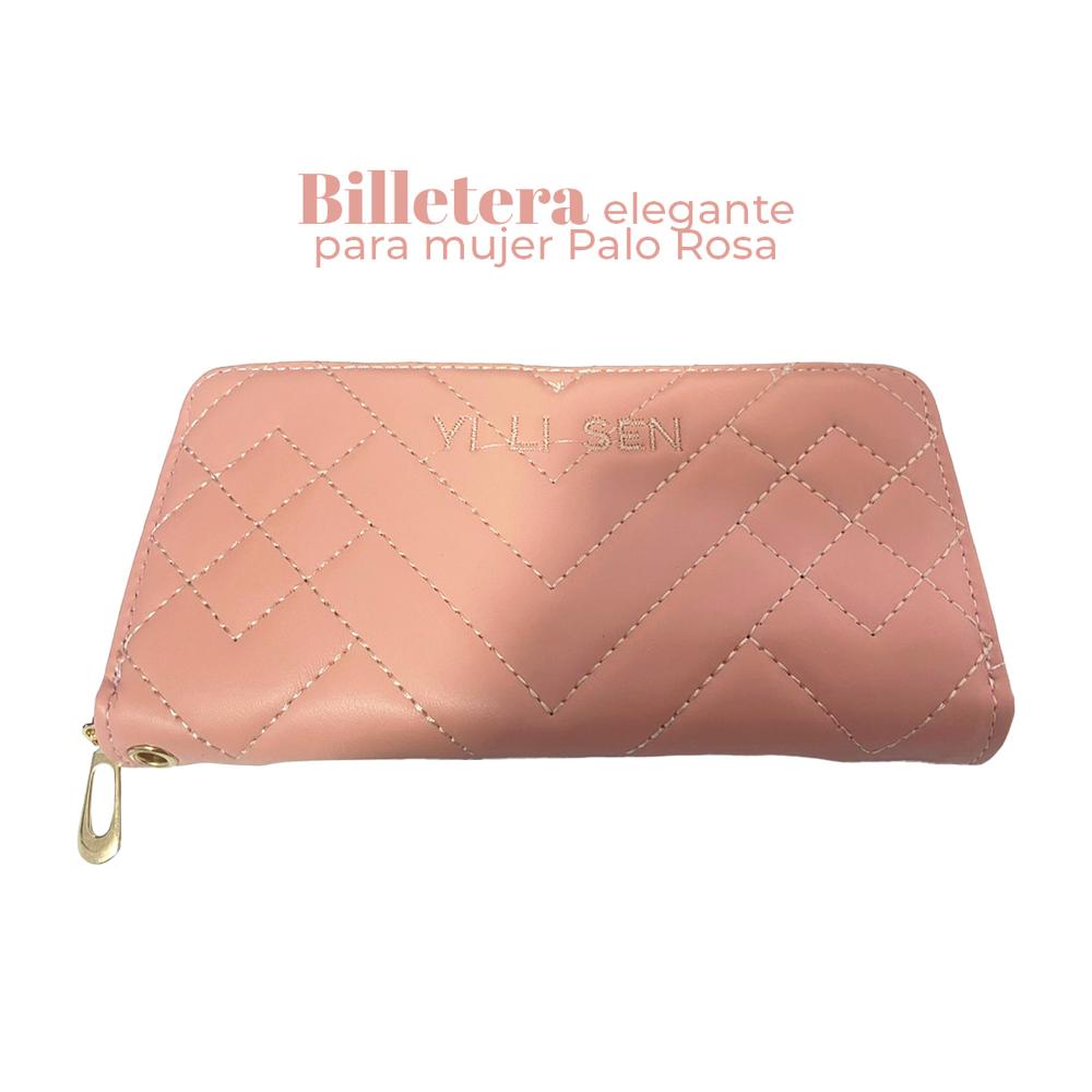 Billetera Larga Elegante Mujer Palo Rosa