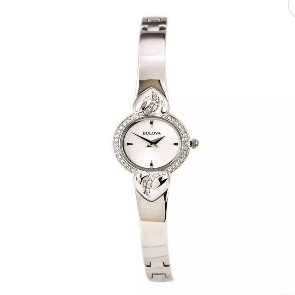 RELOJ BULOVA CRYSTAL CON COLLAR PLATEADO