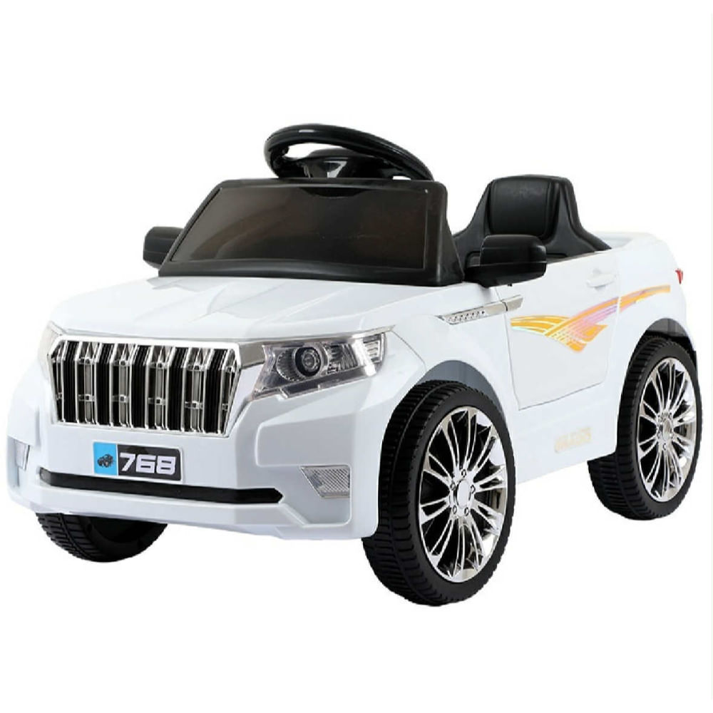 Carro Batería con Control Auto Coche Elegante Eléctrico Niños Bebes Blanco