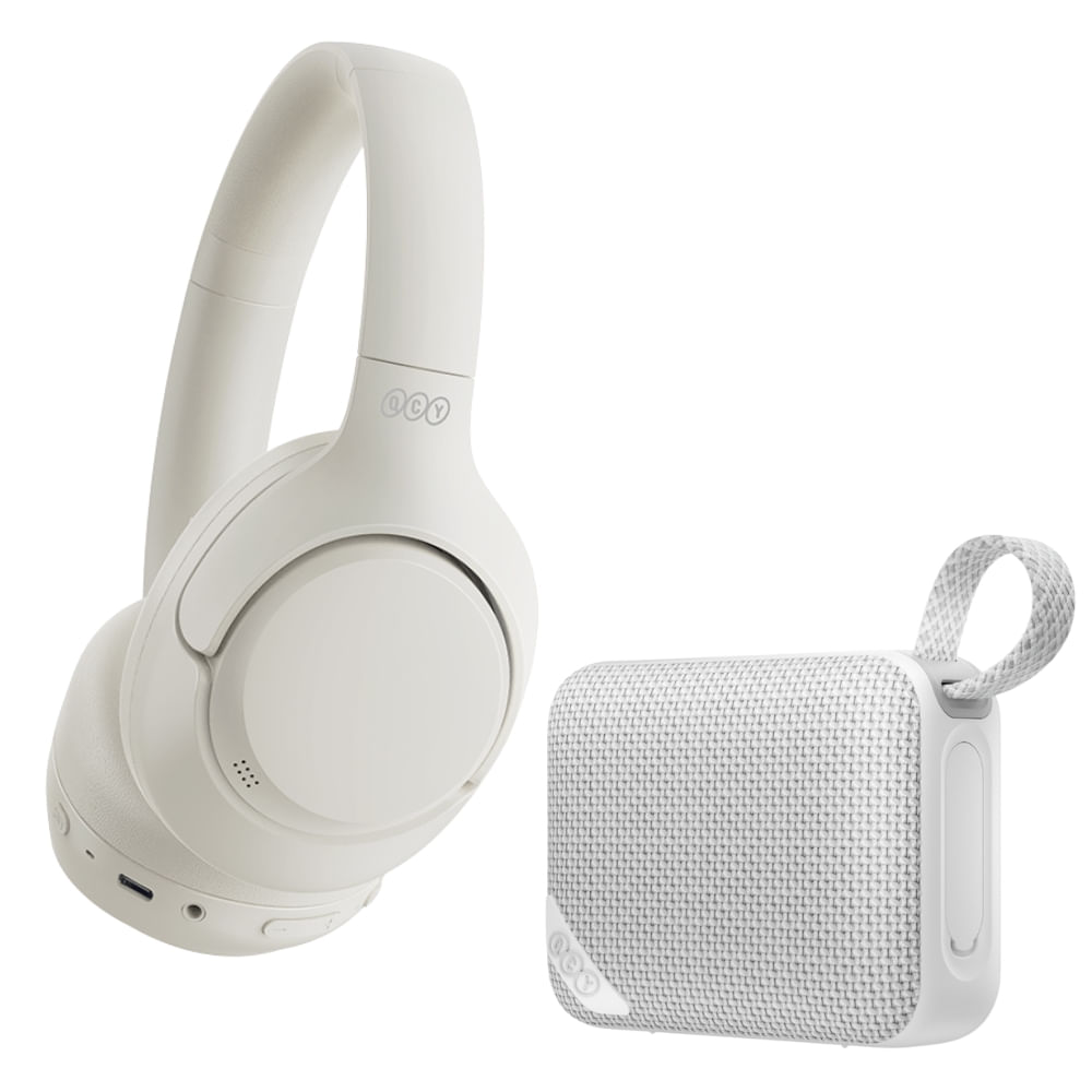 Combo QCY Audífonos H3 Blanco + QCY Altavoz SP2 Blanco