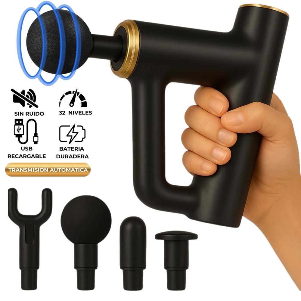 Pistola Masajeador Profundo POWERFUL THERAPY 32 Velocidades Negro