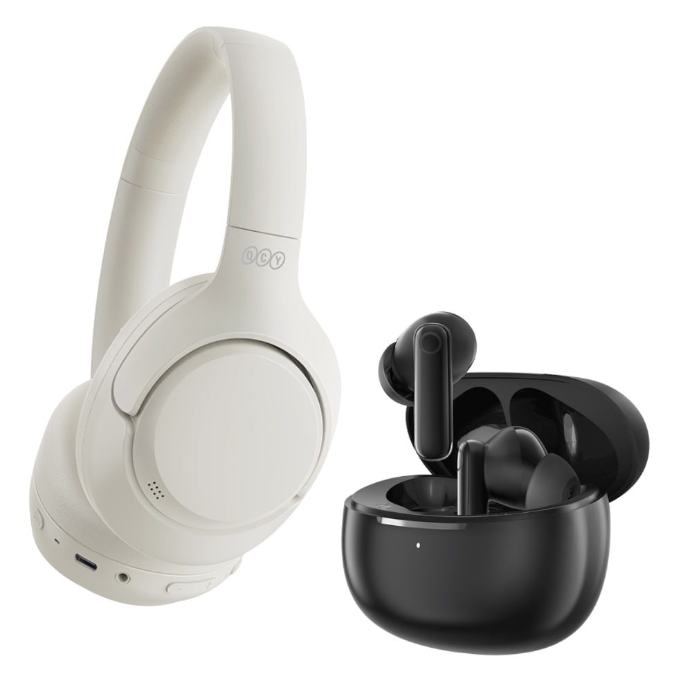 Combo QCY Audífonos Inalámbricos H3  Blanco + Haylou Audífonos HQ5 Negro