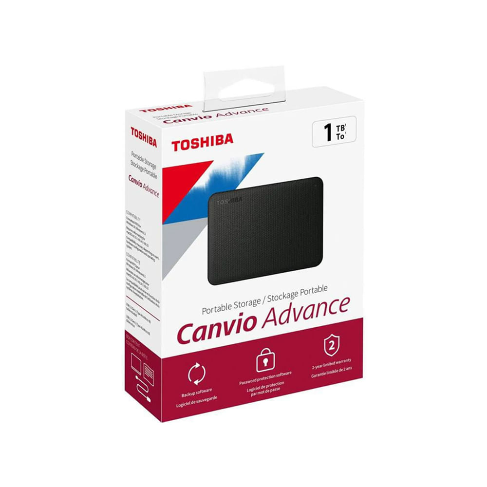 Disco Duro Externo Toshiba Canvio Advance 1 TB, USB 3.0/2.0, Portátil, Negro - Almacenamiento Rápid