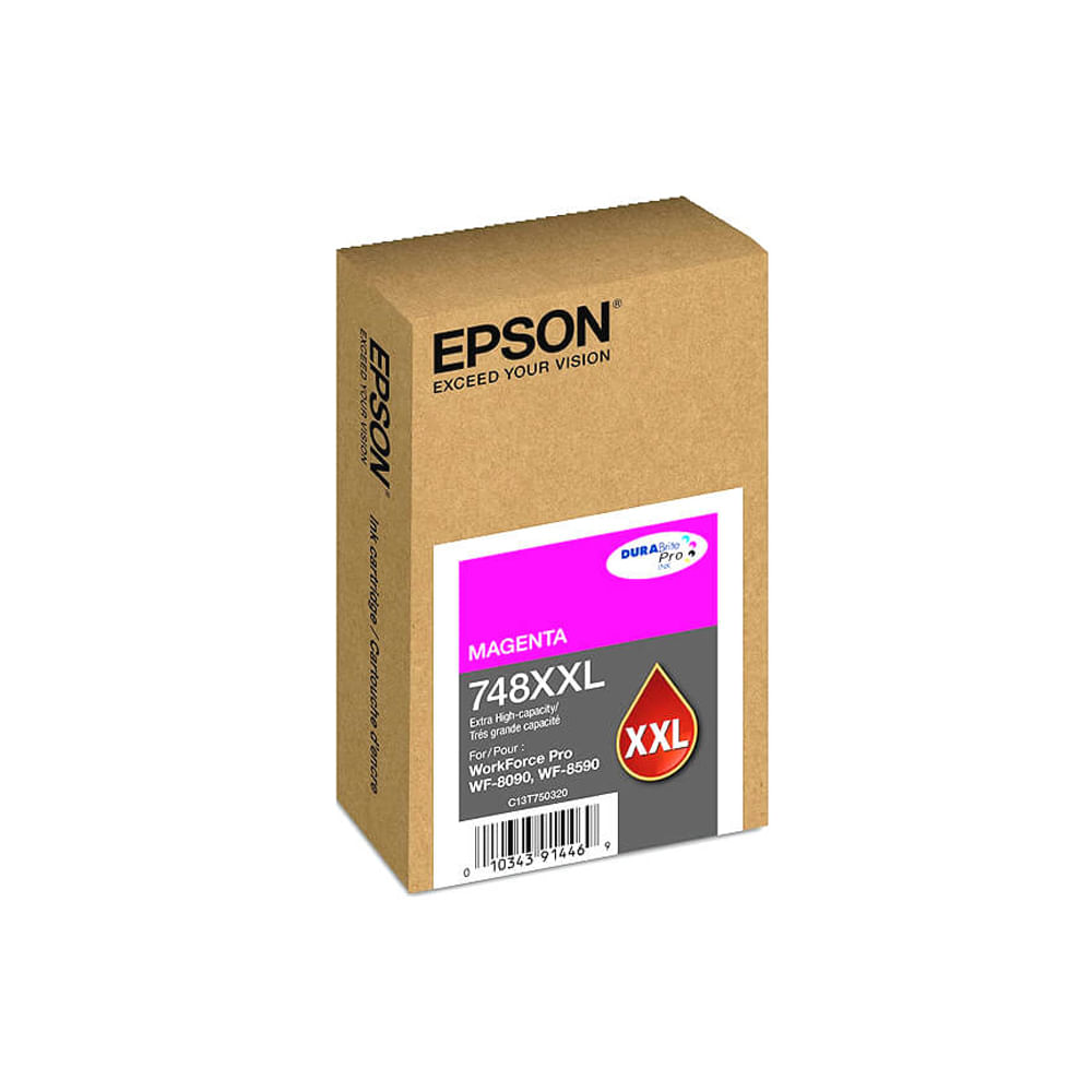 Cartucho de Tinta Epson 748 Magenta - Rinde hasta 7,000 Páginas, Ideal para Impresiones de Alta Cal