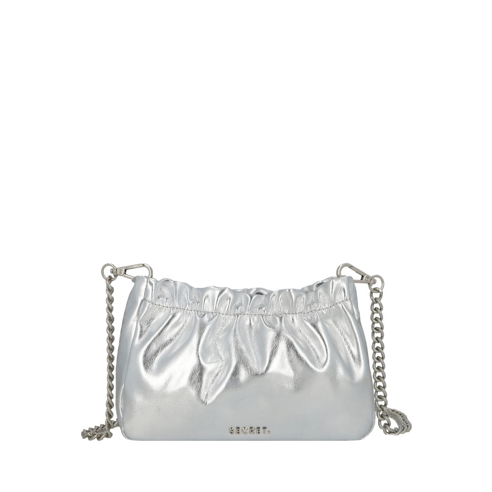 Clutch Secret Fete Pequeña Plateado/Metal