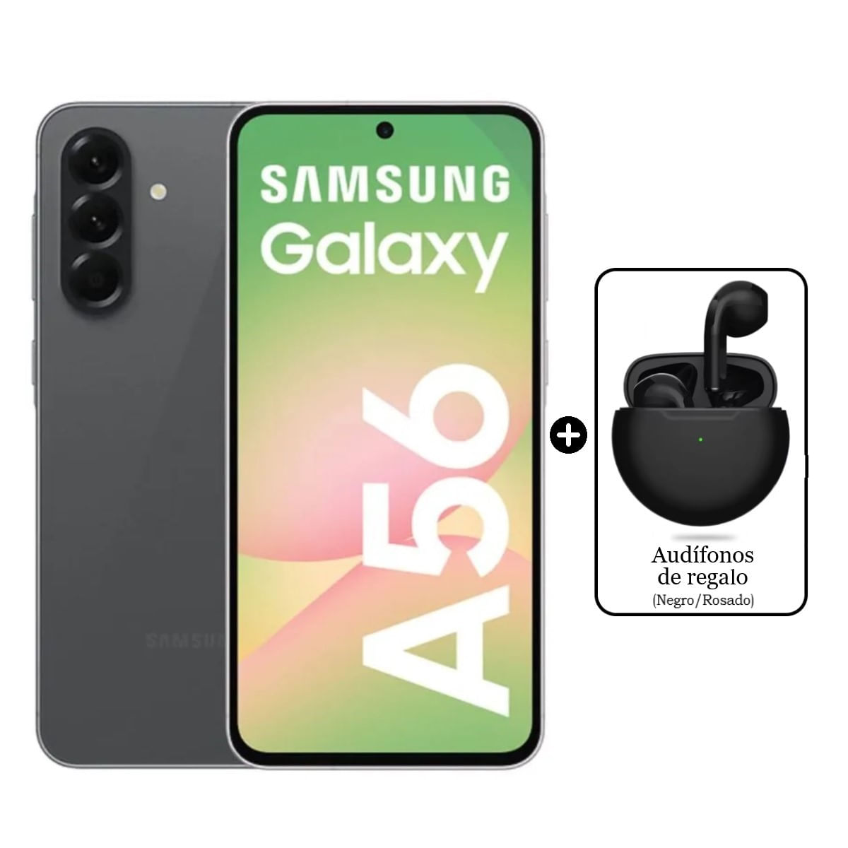 SAMSUNG GALAXY A56 5G 256GB 8GB RAM - NEGRO y Regalo Audífonos