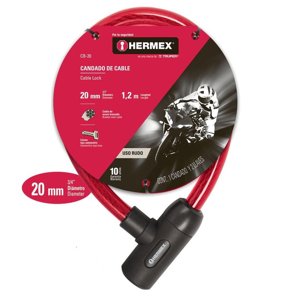 Cadena Bicicleta Seguridad Candado con Llave Herme