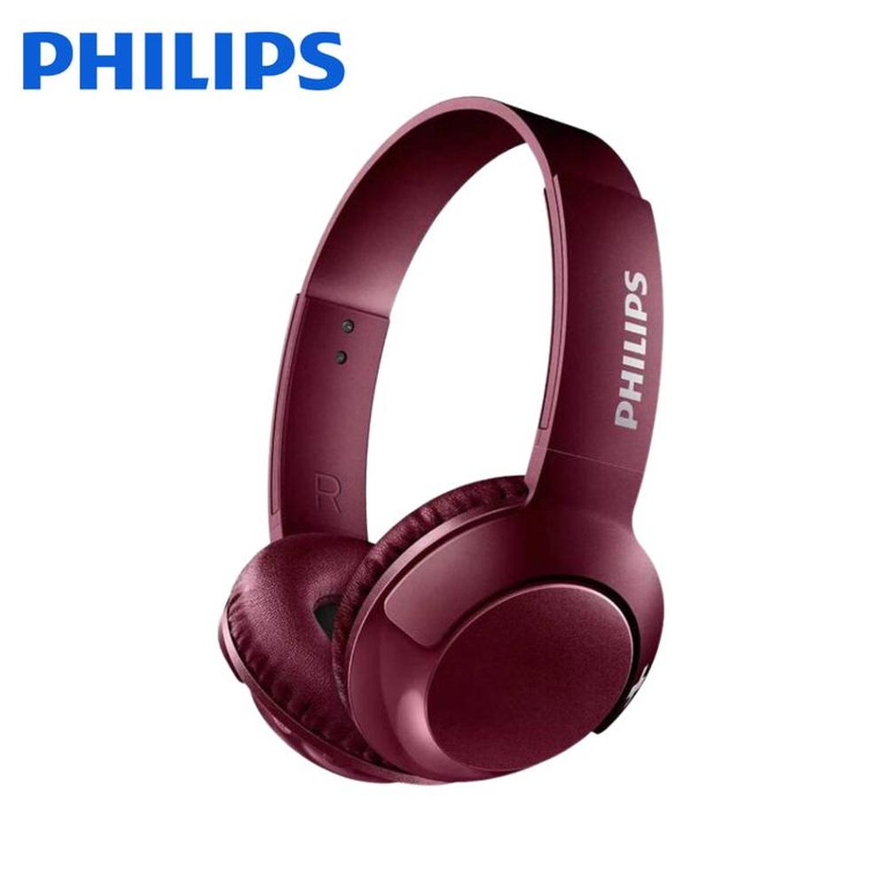 Audífono Philips Bass+ SHB3075 Wireless Rojo Vino Bluetooth 12 Horas