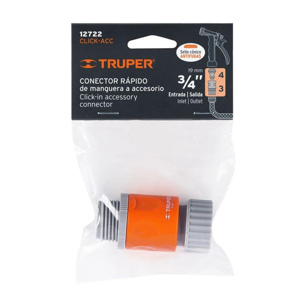 Conector rápido de ABS 34 manguera-acc sistema click Truper - 12722 Naranja
