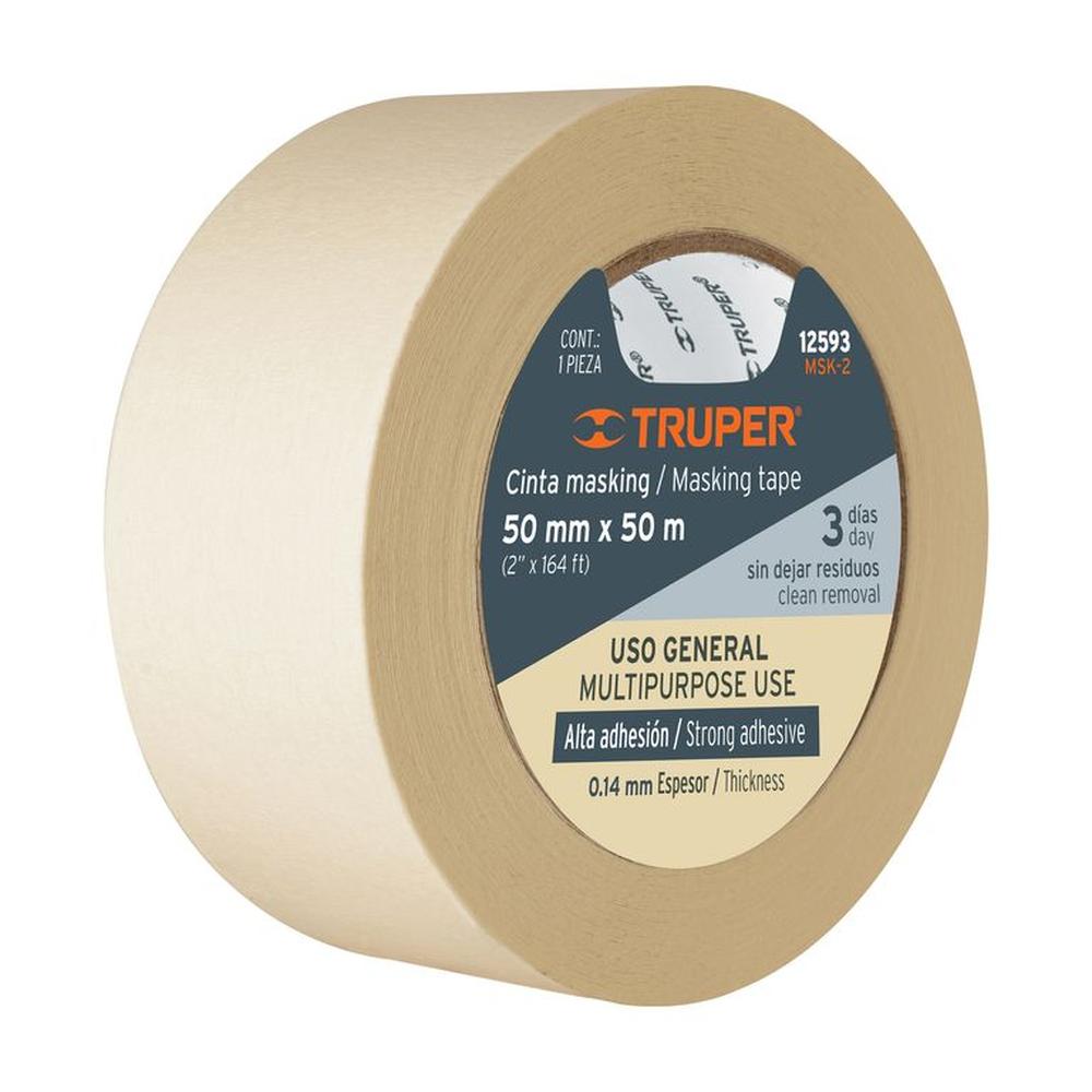 Cinta Masking 18mm X 50 M Truper - 12590 CREMA
