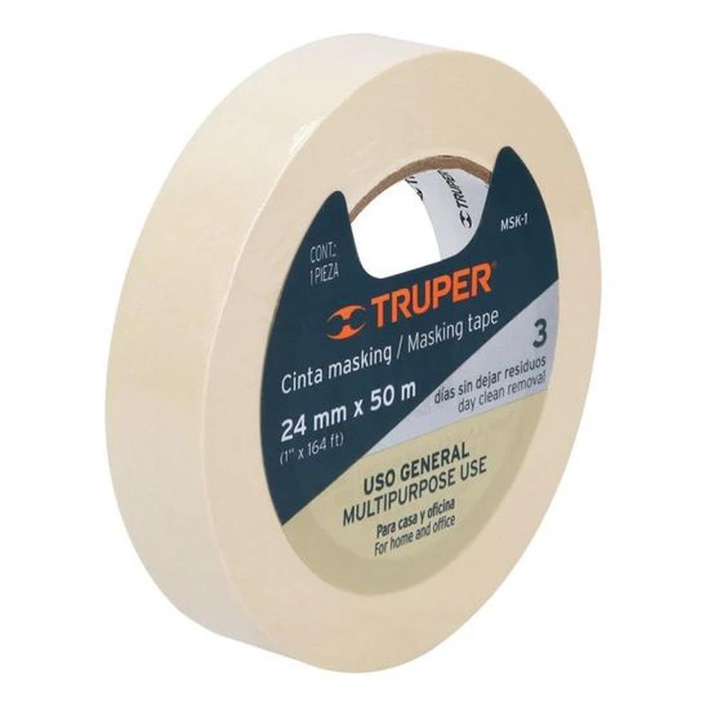 Cinta Masking 24mm X 50 M Truper - 12591 CREMA
