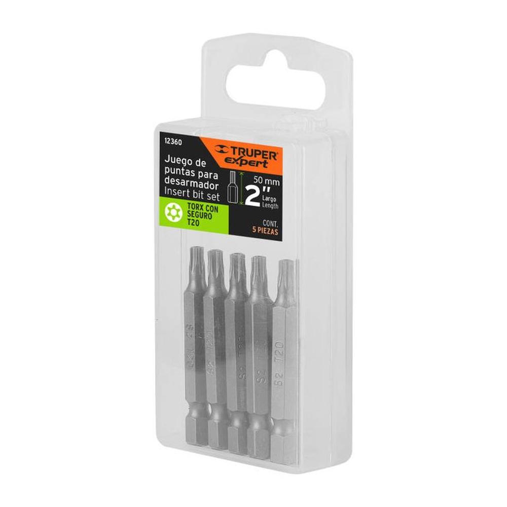 Estuche con 5 puntas torx T20 con seguro largo 2 Expert - 12360
