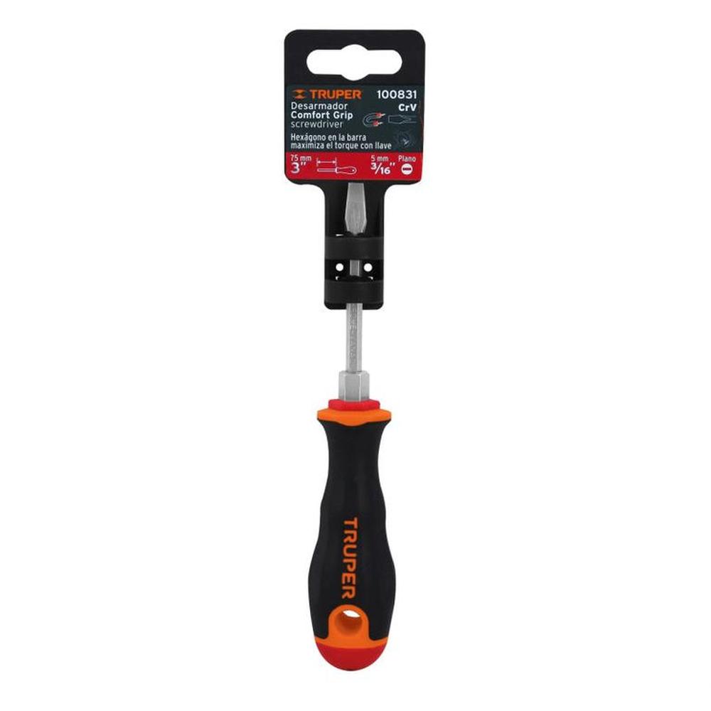 Desarmador plano 316 x 3 mango Comfort Grip Truper - 100831