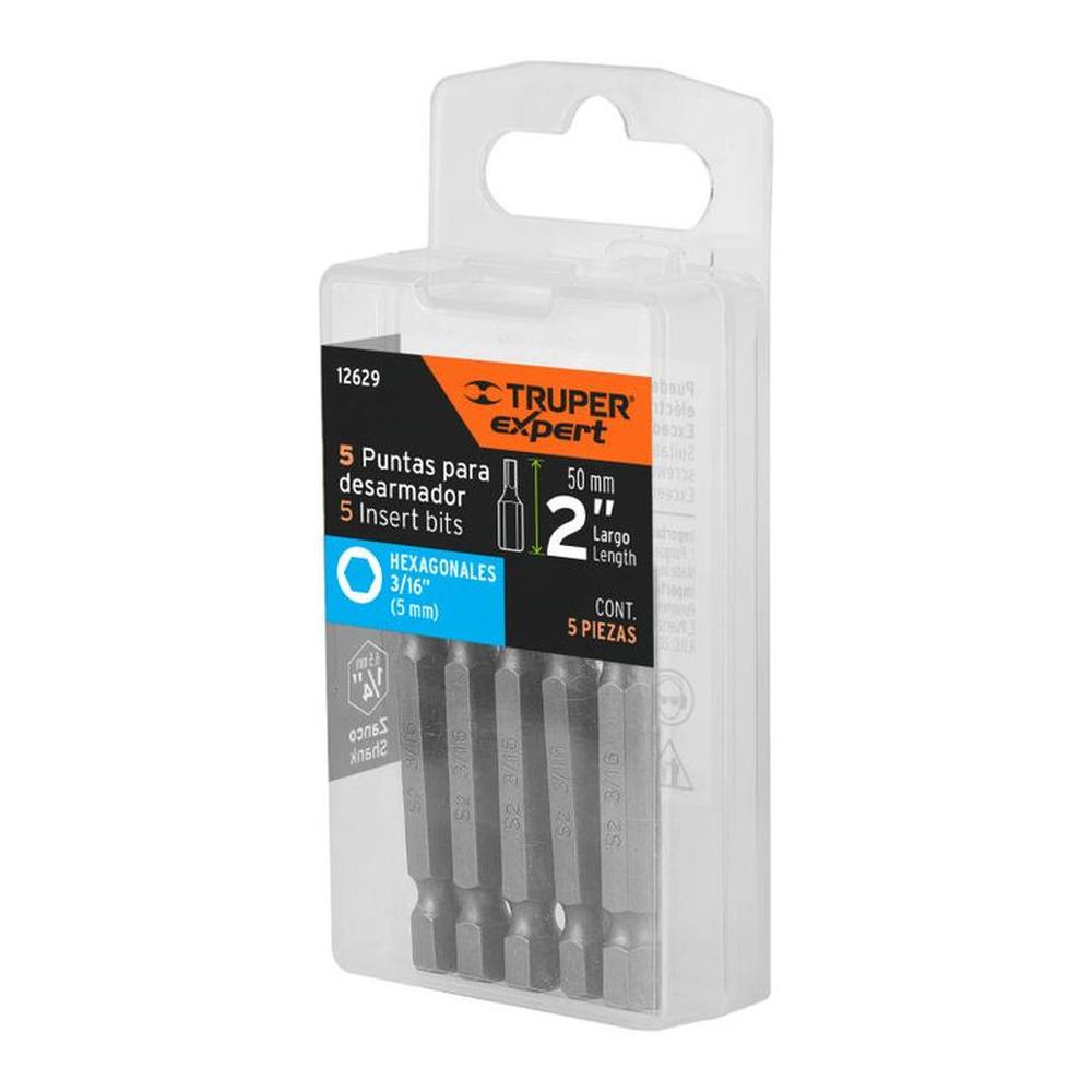 Estuche con 5 puntas hexagonales de 316mm largo 2 Truper - 12629