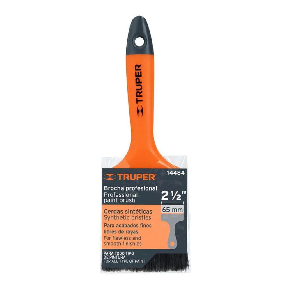 Brocha profesional de 2-12 con mango de plástico Truper - 14484 Naranja